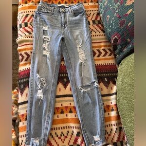 Tinseltown Light Blue Distressed Skinny Jeans